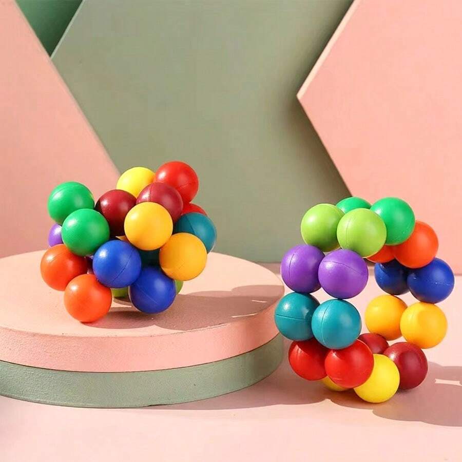 1pc Creative Colorful Transformable Beads Toy For Desk Decoration, Diy Beaded Bracelet - Multicolor - View 1