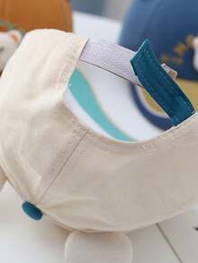 1pc Children's Cartoon Animal Adjustable Baseball Cap With Alphabet Embroidery And Curved Brim, Suitable For Daily Wear - Coffee Brown - View 4