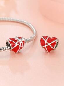 1條時尚有珠子的紅心項鏈、吊飾、手鐲配件,適用於浪漫約會 - 彩色 - 查看 3