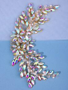 1 件裝女豪華水晶髮梳,活力紅色公主配件,浪漫紫色禮服裝飾,香檳新娘髮飾 - 彩色 - 查看 2