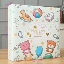 1PC  Growing Up Photo Storage Album, 6-Inch, 200-Frame Album, Handwritten Album, Flat Back Paper Core Pocket Album, Christmas Halloween Thanksgiving Gift Baby Growing Up Photo Storage Album Photo Book - Multicolor - View 2