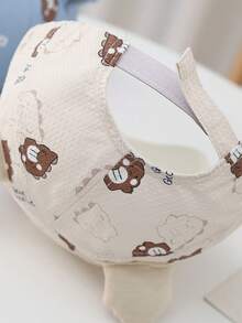 1pc Kids 3d Cartoon Animal Pattern Adjustable Baseball Cap With Letter Embroidery, Suitable For Daily Use - Beige - View 5