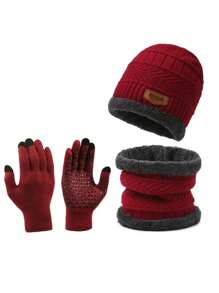 Winter Hat For Men, Warm Knitted Cap With Neck Warmer, Thickened Thermal Lined Beanie And Scarf Set For Cycling Fall Outfit - Navy Blue - View 15