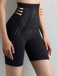 1條石墨烯高腰提臀暖褲塑身腰身訓練器束褲 - 黑色 - 查看 1