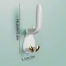 1pc Multifunctional Waterproof Bathroom Towel Holder With Hooks For Towels, Toothbrushes, Toothpaste, Cups, Keys, Umbrellas, Clothes, Hats, No Drilling Installation Kitchen Tools Organizer With Strong Adhesive For Power Strips, Phone Cables, Etc. Wide Application: Bathroom, Kitchen, Door, Office - Orange - View 2