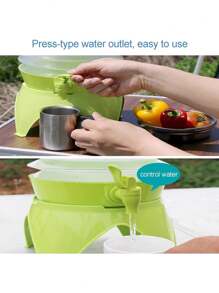 Dispensador de Agua Garrafon Con Grifo y Soporte Plegable De 5 Litros y 7 Litros De Colores Con Haza Portátil Para Viaje Cocina Almacenamiento de Bebidas Reutilizable - Azul - Ver 9