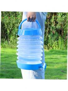 Dispensador de Agua Garrafon Con Grifo y Soporte Plegable De 5 Litros y 7 Litros De Colores Con Haza Portátil Para Viaje Cocina Almacenamiento de Bebidas Reutilizable - Azul - Ver 4