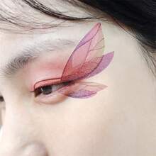 1pc Waterproof Personalized Glitter Tattoo Sticker, Fashionable Face & Eye Sticker, Party & Festival Tattoo, Versatile Tattoo For Daily & Leisure & Friend Party - Baby Pink - View 3