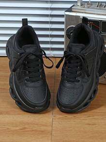 Comfortable And Fashionable Lace-Up Outdoor Walking Sneakers, Casual Shoes For Commuting, Fitness, And Travel, Low-Cut Round Toe Design With Color Contrasting, Versatile For Gifting On Holidays, Men's Sports Shoes