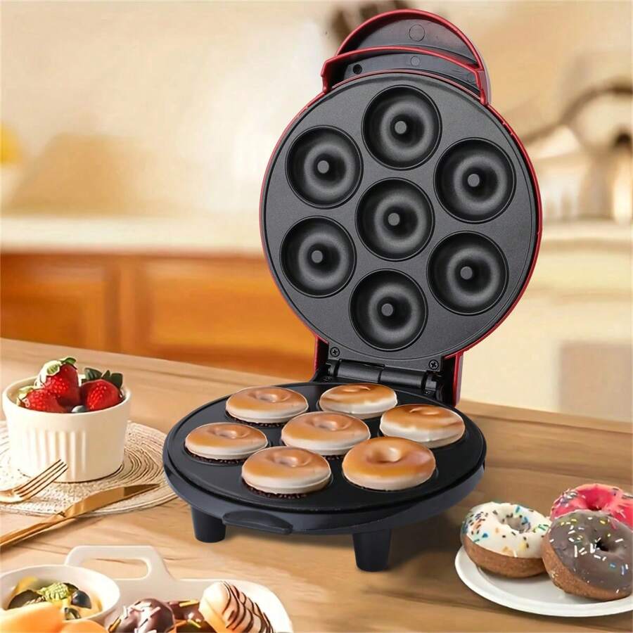 7-Lỗ Bánh vòng Máy móc , Đỏ  , Không dính Lớp áo Khay nướng bánh , Đa chức năng Vật dụng trong nhà Bữa sáng Máy móc - Đỏ - Xem 1