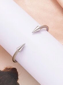 1pc Ladies' Simple Stainless Steel Wire Braided Bracelet Suitable For Everyday Wear - Silver - View 7