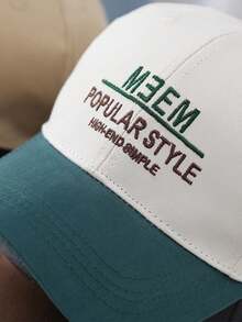 1 件兒童字母刺繡可調整棒球帽,撞色鴨嘴,適合日常使用 - 咖啡棕 - 查看 3