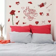 Ngày lễ tình nhân Tiếng Anh Slogan : Hoa hồng , Love , Phòng ngủ , Tiền sảnh , Nhà  Đồ trang trí , Dán tường , Tự dính - Nhiều màu - Xem 6