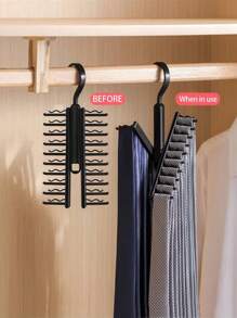 1pc Black Multi-Layer Tie Rack, Durable Hanger For Tie Storage And Finishing, Suitable For Storing Scarves, Belts, Suitable For Bedroom, Wardrobe, Dormitory Organization And Storage Supplies
