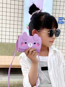 Mini Bolso Cruzado Con Solapa Y Diseño De Expresión De Gato Lindo Para Niños