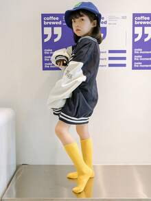 Children's Socks For Spring And Autumn, Boneless Mid-Calf Candy Color Socks For Big Boys And Girls - Hot Pink - View 7