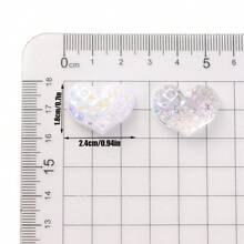 20pcs Crystal AB Color Heart Beads Love Flat Back Resin Charms, DIY Jewelry Decorations, DIY Hair Clips, Phone Cases, Photo Frame Embellishments, Wall Decorations ,DIY Scrapbook Craft - Heart - View 4