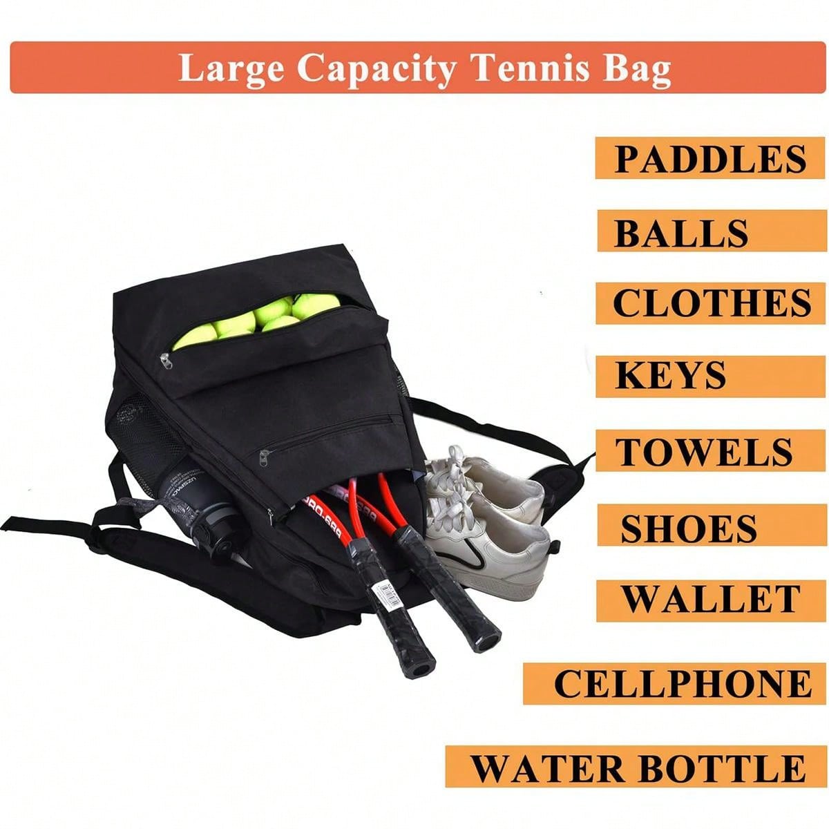 Large Tennis Bag Tennis Backpack Tennis Racket Bag To Hold Rackets