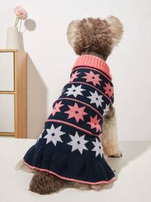 1pc New Arrival Cute Pet Octagonal Skirt Clothes, Anti-Shedding Sweater For Dogs And Cats - Multicolor - View 2
