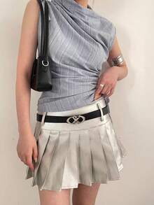 1pc Women's Black Belt With Star Shaped Decoration, Suitable For Daily Wear/Party, Pairs With Jeans And Work Pants - Black - View 8