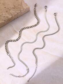 Aomogo Stainless Steel Delicate Anklet For Women Gold Color Chain Anklet  On The Leg Anklet Jewelry Women - Silver - View 5