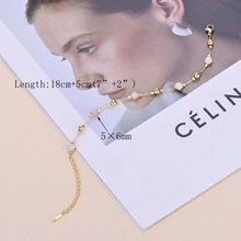 1條天然石珠手鍊,水晶石珠手鍊 - 淺粉色 - 查看 3