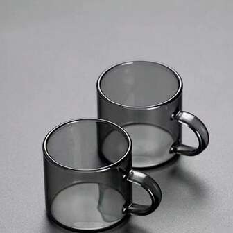 12 piezas/6 piezas/4 piezas/2 piezas Vasos de vidrio gruesos resistentes al calor, adecuados para el hogar, cafetería, centro comercial y tienda para tomar café, té, agua y bebidas en múltiples escenarios