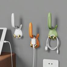 1pc Multifunctional Waterproof Bathroom Towel Holder With Hooks For Towels, Toothbrushes, Toothpaste, Cups, Keys, Umbrellas, Clothes, Hats, No Drilling Installation Kitchen Tools Organizer With Strong Adhesive For Power Strips, Phone Cables, Etc. Wide Application: Bathroom, Kitchen, Door, Office - Orange - View 5