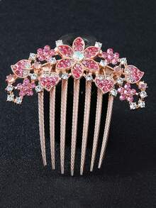 1pc Women's Gold-Tone Rhinestone Hair Pin For Hair Decoration - Multicolor - View 1