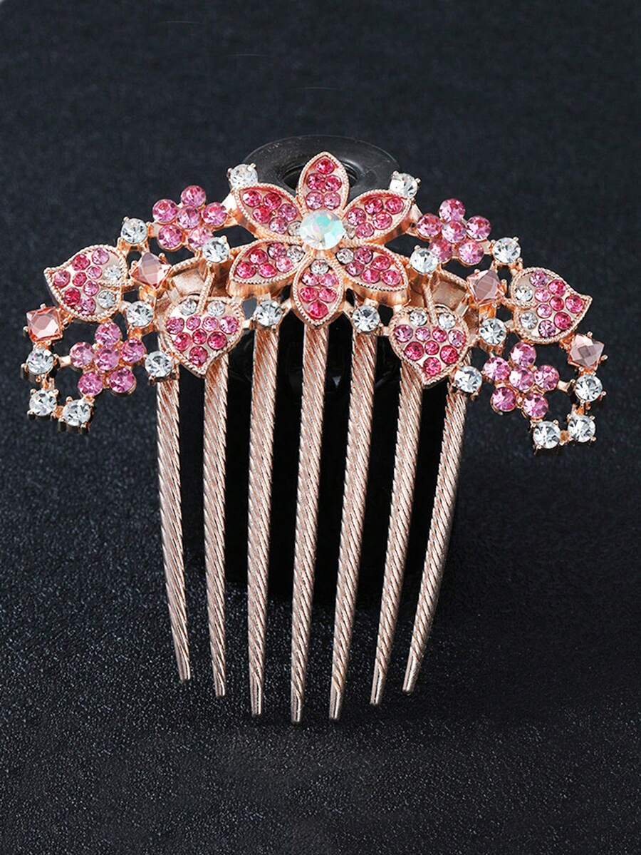 1pc Women's Gold-Tone Rhinestone Hair Pin For Hair Decoration - Multicolor - View 1