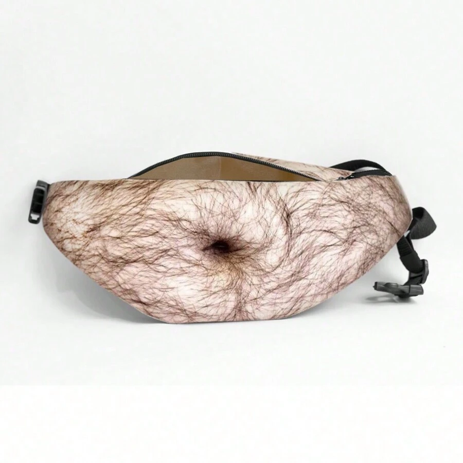 1 件男士假肚皮腰包,有趣的創意腰包,有趣可愛的肚皮腰包,男士圖形腰包爸爸包假啤酒肚腰包男女通用腰包白象禮物有趣的惡作劇禮物節日禮物胸包