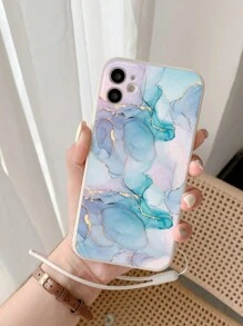 1入藝術大理石紋柔軟手機殼，配繩和防摔保護套，適用於蘋果 iPhone - 彩色 - 查看 1