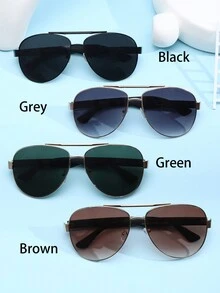 飛行員風格男式太陽眼鏡大圓架蛤蟆鏡遮臉瘦面和防uv,駕駛和釣魚配眼鏡 - 彩色 - 查看 1