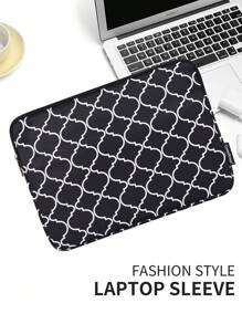 canvas artisan 笔记本电脑包印花电脑包防水笔记本电脑保护套适用于 MacBook ThinkBook，笔记本电脑包适用于 MacBook、iPad、HP Chromebook Surface 笔记本，便携式笔记本电脑保护套 - 黑色 - 查看 3