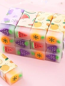 3pcs Random Color Cute Fruit Shaped Eraser For Stationery,Sketch,School,Eraser,Eraser Cute,Erasers,Back To School - Multicolor - View 6
