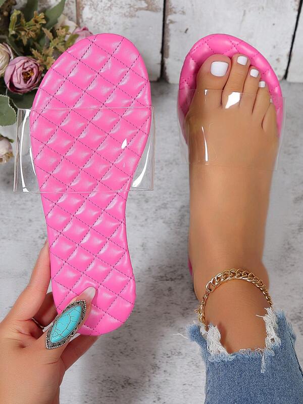 Neue Transparente Frauen Schnürsenkel Bequeme flache Sandalen mit Riemen, vielseitiger europäischer und amerikanischer Stil