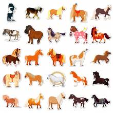 50 Pieces Bantam Horses DIY Cartoon Waterproof Motor Car Stickers Helmater Stickers Home Decal Stickers - Multicolor - View 4