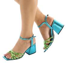 Women Heeled Sandals - 寶藍色 - 查看 2
