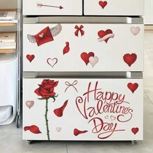 Ngày lễ tình nhân Tiếng Anh Slogan : Hoa hồng , Love , Phòng ngủ , Tiền sảnh , Nhà  Đồ trang trí , Dán tường , Tự dính - Nhiều màu - Xem 1