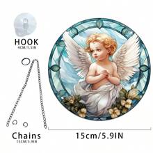 1 件圓形天使壓克力家居裝飾掛件,室內外裝飾掛件,花園裝飾,家居裝飾,房間裝飾,窗戶裝飾掛件,場景裝飾,節日派對裝飾 - 彩色 - 查看 2
