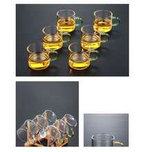 4入組綠色玻璃咖啡杯,帶手柄,小巧輕便,適用於家居、咖啡廳、商場、商店、茶、果汁、水等場合 - 綠色 - 查看 9