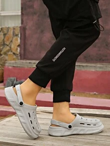 女士夏季新款灰色厚底軟底拖鞋,防滑底,適用於室內浴室使用或海灘假期 - 灰色 - 查看 6