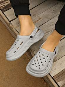 女士夏季新款灰色厚底軟底拖鞋,防滑底,適用於室內浴室使用或海灘假期 - 灰色 - 查看 7