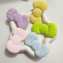 1pc Ladies' Candy Colored Velvet Hair Clip With Bow Design, Sweet Girl's Heart, Suitable For Fall And Winter Hairstyle Accessory - Yellow - View 2