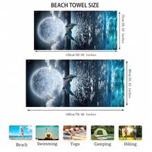1條鯊魚圖案沙灘巾,現代超細纖維浴巾,適用於海灘度假、露營、游泳、淋浴和禮物 - 彩色 - 查看 5