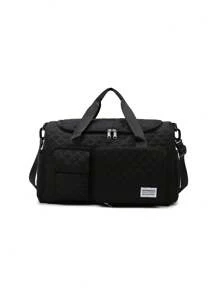 Travel Bag Short-Distance Hand-Held Large-Capacity Rhombus Travel Fitness Bag Portable Travel Duffel Bag Traveling Bag Travel Kit Travel Stuff Travel Organizer Travel Essentials Travel Accessories Back To School School Bag Travel Essentials Travel Organizer For Beach Summer Vacation Bag For School School Accessories School Stuff - Black - View 4