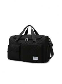 Travel Bag Short-Distance Hand-Held Large-Capacity Rhombus Travel Fitness Bag Portable Travel Duffel Bag Traveling Bag Travel Kit Travel Stuff Travel Organizer Travel Essentials Travel Accessories Back To School School Bag Travel Essentials Travel Organizer For Beach Summer Vacation Bag For School School Accessories School Stuff - Black - View 5