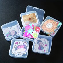 4pcs Mini Transparent Birthday Party Decorative Storage Box: Sticker Storage Box, Bead Storage Box, Organize And Portable For Your Accessories And Parts!,Stickers,Sticker Storage,Sticker Box - Multicolor - View 5