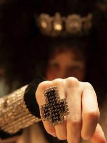 1 件時尚男女通用戒指首飾,十字開口鑲嵌戒指,派對禮物 - 銀色 - 查看 1