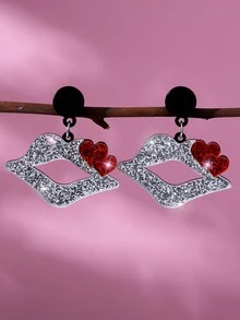 1Pair Valentine's Day Lips Drop Dangle Earrings Jewelry Gift - Earrings - View 12